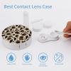 Meaudiwes Contact Lens Case Kit, Eyeglasses Case with Mirror Tweezers Remover Tool Solution Bottle, Brown Skin Milk Cow Print Portable Storage Kit for Travel view 3