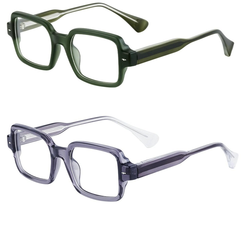 Melrose Luxury Anti Blue Light Blocking Leopard Glasses Frame Women Retro Eyeglasses for Ladies Optical Eyewear (2pcs green&grey, 1)