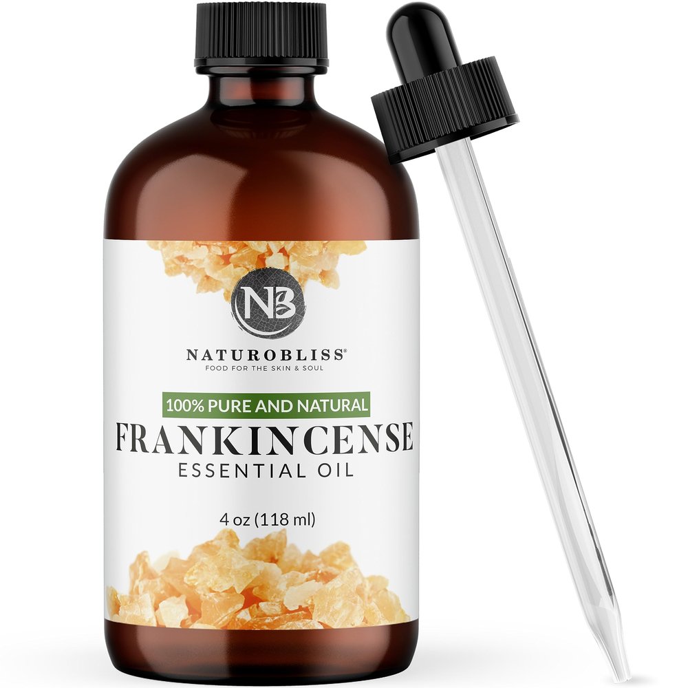 NaturoBliss 100% Pure Frankincense Essential Oil Therapeutic Grade Premium Quality (4 fl. oz) with Glass Dropper, Perfect for Aromatherapy