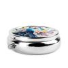 Round Pill Box Color Peacock Cute Small Pill Case 3 Compartment Pillbox for Purse Pocket Portable Pill Container Holder to Hold Vitamins Medication Fish Oil and Supplements view 3