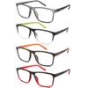 mrbobmslee 4 Pack Oversized Reading Glasses for Men, Blue Light Blocking Computer Readers, Anti UV Ray/Eye Strain/Glare, Wide Eyeglasses with Pouches(225 Magnification Strength) view 1