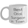Joke Oral surgeon Gifts, Best Oral Surgeon in Town, Oral surgeon 11oz 15oz Mug From Boss, Cup For Men Women, Dental health, Toothbrush, Floss, Toothpaste, Mouthwash, Dental floss view 1