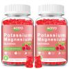 2 Pack Potassium Magnesium Gummies for Adult Kids High Absorption Leg Cramps & Muscle & Heart Health Immune Health Raspberry Magnesium Gummies Chewable Gummy Supplement Vegan Non-GMO view 1