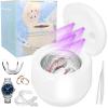 Ultrasonic Retainer Cleaner Machine - 45kHz Deep Cleaning for Dentures, Aligners, Mouth Guards, Whitening Trays, Toothbrush Heads, and Braces 200ML Portable Ultrasonic UV Retainer Cleaner for Dentures view 1