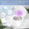 Ultrasonic Retainer Cleaner Machine - 45kHz Deep Cleaning for Dentures, Aligners, Mouth Guards, Whitening Trays, Toothbrush Heads, and Braces 200ML Portable Ultrasonic UV Retainer Cleaner for Dentures view 2