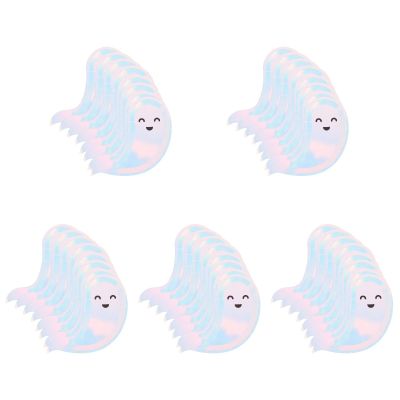 Abaodam Halloween Ghost Plates Disposable Paper Party Plates 5.9 Inch Ghost Shaped Dinner Plates Halloween Dinner Supplies 40 Count