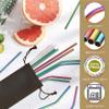 SmarVer Stainless Steel Straws for Food - Portable and Storage Metal Straws Stainless Steel Set, Portable and Space-saving Anti-Rust Effective for Many Occasions, Easy to Clean, Representative of view 2
