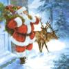 AM Dcor 20 Count Luncheon Paper Christmas Napkins Holiday Dinner Party Decorative Decoupage - 13" x 13" (Unfolded) Santa with Deers view 1