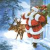 AM Dcor 20 Count Luncheon Paper Christmas Napkins Holiday Dinner Party Decorative Decoupage - 13" x 13" (Unfolded) Santa with Deers view 3