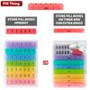 7 Times a Day Weekly Pill Box Organizer Case, Secure 7X Pillbox with Medication Schedule, Includes Premium Lifetime Subscription to Medisafe App (7 Time-a-Day) view 2