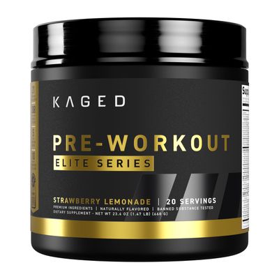 Kaged Pre Workout Elite Powder | Strawberry Lemonade | Pre-Workout with Creatine, Beta Alanine, L-Citrulline, BCAAs | 388 mg Organic Caffeine | Pre Supplements for Men & Women | 20 Servings