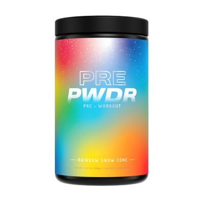 PWDRS Pre-Workout Powder, All Natural Pre Workout for Energy, Pump, Endurance & Strength, with Caffeine (Rainbow Snowcone)