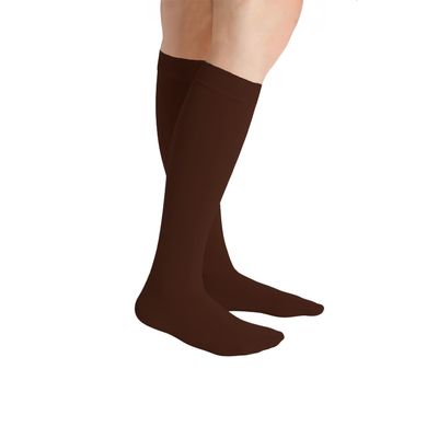 Juzo Soft 20-30 mmHg Compression Stockings, Knee High, Closed Toe | Compression Socks for Moderate Varicosities & Edema, Post-Sclerotherapy, Post-Op | Mocha, X-Small (I)