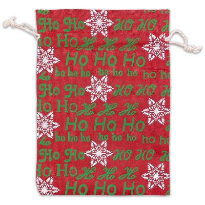 12-Pack 6x8 Reusable Red Jute Burlap Gift Bags w. Drawstrings (Christmas Letters, Medium) - for Presents, Party Favors, Retail, Samples by TheDisplayGuys