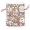 12-Pack 3x4 Reusable Jute Burlap Canvas Gift Bags w. Drawstrings (Christmas Ornaments, X-Small) - for Presents, Party Favors, Retail, Samples by TheDisplayGuys view 1