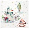 AM Dcor 20 Count 3-Ply Luncheon Paper Napkins for Christmas Dinner Party Decorative Decoupage - 13" x 13" (Unfolded) Lovely Snowman view 1