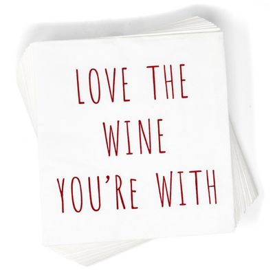 Gift Boutique 100 Wine Quotes Cocktail Napkins Disposable Paper Love The Wine You're With Dessert Napkin Champagne Bottle Bar Tasting Party Supplies