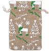 12-Pack 4x6 Reusable Jute Burlap Canvas Gift Bags w. Drawstrings (Christmas Reindeers, Small) - for Presents, Party Favors, Retail, Samples by TheDisplayGuys