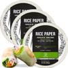 Soeos Rice Paper, White Rice Paper Wrappers, 3 Pack, 34 Sheets-Fresh Spring Roll Wrappers & Dumplings, Non-GMO, Gluten-Free, Low Carb, Vietnamese Rice Wraps (Round, 22cm) view 1