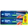 2 Gallon Storage Bags, Double Zipper Seal - 60 Count, Resealable Thick Plastic Food Storage Bags - Microwave-Safe, Zero BPA - Resealable Containers for Lunch, Snacks, Meals - 2 Boxes view 1