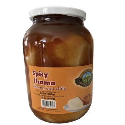 Spicy Jicama, Jicama Con Chile 32 oz jicama en agua con chile