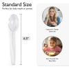 [300 Count] Clear Heavy Duty Plastic Spoons, Disposable Silverware Spoons Bulk, Plastic Cutlery Utensils Set, Solid view 2
