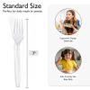 [300 Count] Clear Heavy Duty Plastic Forks, Disposable Plastic Forks, Fancy Plastic Cutlery, Elegant Disposable Forks, Plastic Utensils Set, Clear Forks Set view 2