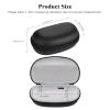 MoKo Sunglasses Case and 2 in 1 Contact Lens Case,PU Portable Metal Buckle Protective Contact Lens Box with Soak Storage Kit Included Mirror Tweezer, Lens Solution Bottle, Black + White view 2