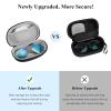 MoKo Sunglasses Case and 2 in 1 Contact Lens Case,PU Portable Metal Buckle Protective Contact Lens Box with Soak Storage Kit Included Mirror Tweezer, Lens Solution Bottle, Black + White view 3