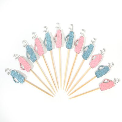 12 Pcs Golf Cupcake Decorations - Sports-Themed Cake Toppers - Golf Cake Decorations For Baby Showers - Golf Ball Dessert Cupcake Toppers - Gender Revelation Party Cake Decorations
