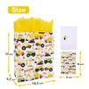 13" Large Construction Vehicle Gift Bag Set with Greeting Card and Tissue Paper (Yellow Car Design) for boys, Construction Kids Birthday Party, Baby boy, Baby Shower, Truck, Newborn -10.2x5.2x13, 1 Pcs view 2