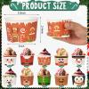 100Pcs 9 oz Christmas Paper Bowls Christmas Treat Snack Cups Xmas Element Disposable Cups Snowman Santa Elk Bowl Ice Cream Dessert Soup Bowls Cups for Christmas Party Supplies Decorations,10 Styles view 2