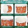 100Pcs 9 oz Christmas Paper Bowls Christmas Treat Snack Cups Xmas Element Disposable Cups Snowman Santa Elk Bowl Ice Cream Dessert Soup Bowls Cups for Christmas Party Supplies Decorations,10 Styles view 3