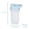 GAISHION Shaker Bottle Protein Shakes Cup and 10-Ounce/300ML Shaker-Bottle with Whisk Balls, Protein Shakers Bottles Set, Non-BPA plastic (White+Blue(2PCS)) view 2