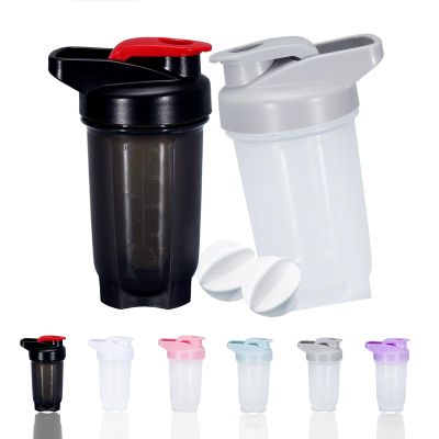 GAISHION Shaker Bottle Protein Shakes Cup and 10-Ounce/300ML ShakerBottle with Whisk Balls, Protein ShakerBottles Set,Non-BPA plastic (Black+Grey(2PCS))