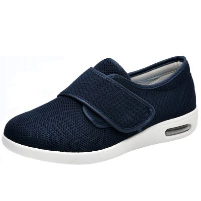 Diabetic Shoes for Men Extra Wide Width,Men's Diabetic Edema Shoes with Adjustable Closure Lightweight for Diabetic Swollen Feet Men 8.5/Women 9.5 Dark Blue