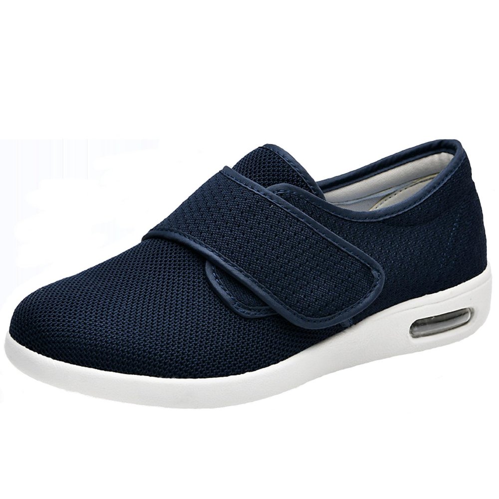Diabetic Shoes for Men Extra Wide Width,Men's Diabetic Edema Shoes with Adjustable Closure Lightweight for Diabetic Swollen Feet Men 8.5/Women 9.5 Dark Blue