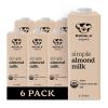 Mooala Organic Simple Almond Milk, 32oz - 3 Ingredient, Shelf Stable, No Gums, No Oils, No Fillers, Unsweetened, Non-GMO, No Additives, Dairy Free Plant Based Milk, 6 pack view 1