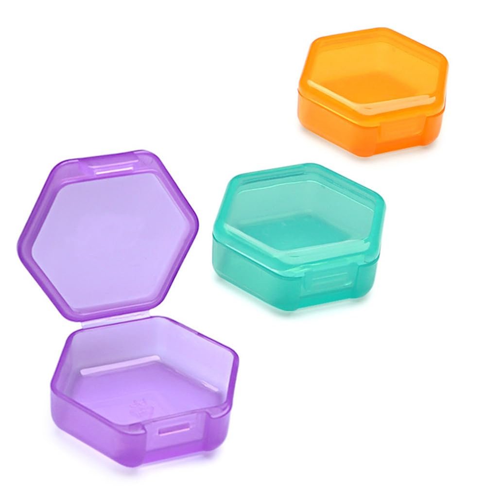 AKOAK Small Pill Organizer, Travel Pill Box, Portable Daily Pill Box, Mini Plastic Storage Container, Refill Box, for Pocket Purse -Pack of 3