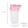 GAISHION Shaker Bottle Protein Shakes Cup and 10-Ounce/300ML Shaker Bottle with Whisk Balls, Protein Shakers Bottles Set,Non-BPA plastic(White+Pink(2PCS)) view 2