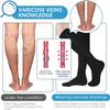 bropite Zipper Close Toe Compression Socks for Women and Men 2 Pairs Knee high 15-20mmHg for Walking Running Nurses Pregnancy view 3