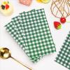 100 Pcs Green Gingham Napkins Disposable - Green and White Checkered Paper Napkins - Plaid Dinner Napkins for Birthday Picnic Wedding Golf St. Patrick's Day Party Supplies view 4