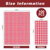 100 Pcs Red Gingham Napkins Disposable - Red and White Checkered Paper Napkins - Plaid Dinner Napkins for Picnic BBQ Birthday Wedding Valentines Day Party Supplies view 2