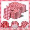 100 Pcs Red Gingham Napkins Disposable - Red and White Checkered Paper Napkins - Plaid Dinner Napkins for Picnic BBQ Birthday Wedding Valentines Day Party Supplies view 3