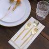 TABLECLOTHSFACTORY 24 Pack | 6" Metallic Gold Premium Plastic Fork/Spoon Utensil Set, Modern Heavy Duty Disposable Silverware view 2