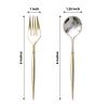 TABLECLOTHSFACTORY 24 Pack | 6" Metallic Gold Premium Plastic Fork/Spoon Utensil Set, Modern Heavy Duty Disposable Silverware view 3