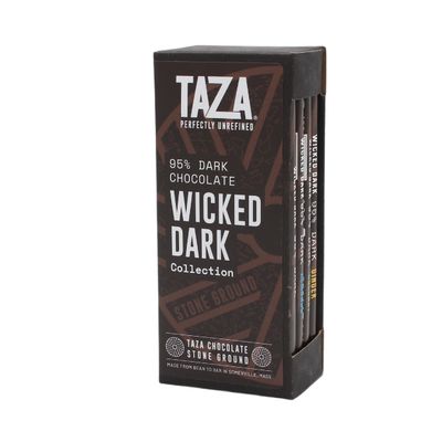 Taza Chocolate Organic Wicked Dark 95% Dark Bar Variety Pack Bundle, 2.5 oz (4 count), Vegan