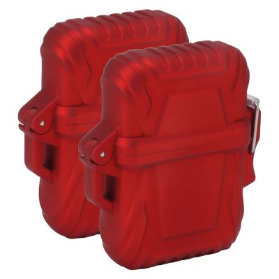 Tyenaza 2PCS Torch Lighter Case, IP56 Waterproof Safe Portable Torch Lighter Cover for Outdoor Camping Travel (red)