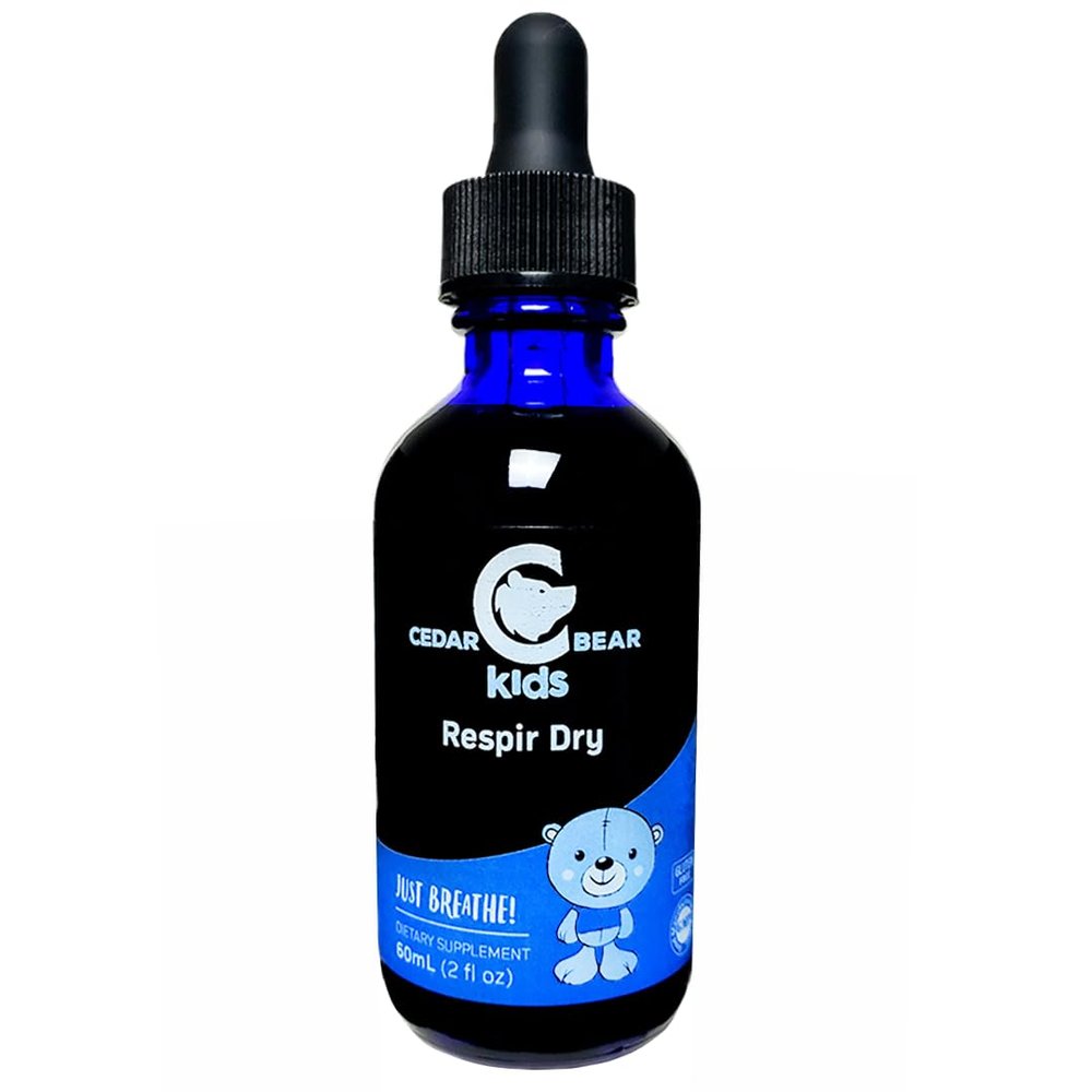 Cedar Bear Respir Dry for Kids - Herbal Supplement That Dries Wet, Gunky Coughs, & Runny Noses 2 fl oz (Pack of 1)