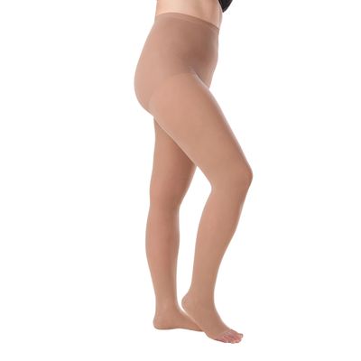 Juzo Soft 20-30 mmHg Compression Stockings, Pantyhose, Open Toe | Compression Socks for Moderate Varicosities & Edema, Post-Sclerotherapy, Post-Op | Beige, X-Small (I) Short